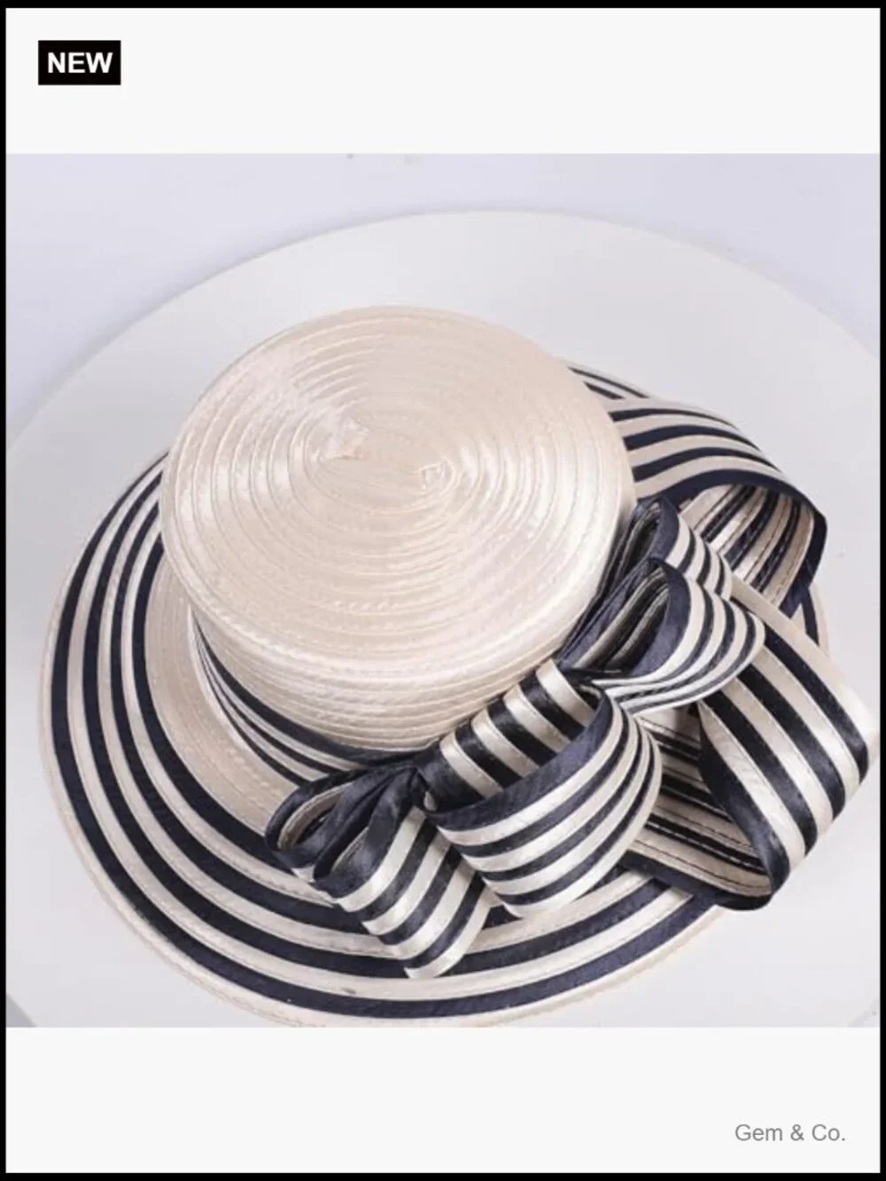 Vintage Derby Fascinator Wide Brim Hat 1920s Tea Party Wedding Dress Hat